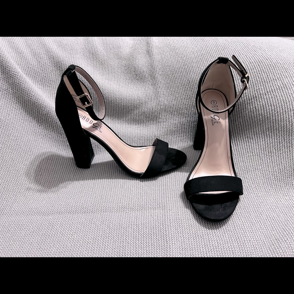 Black strappy heels